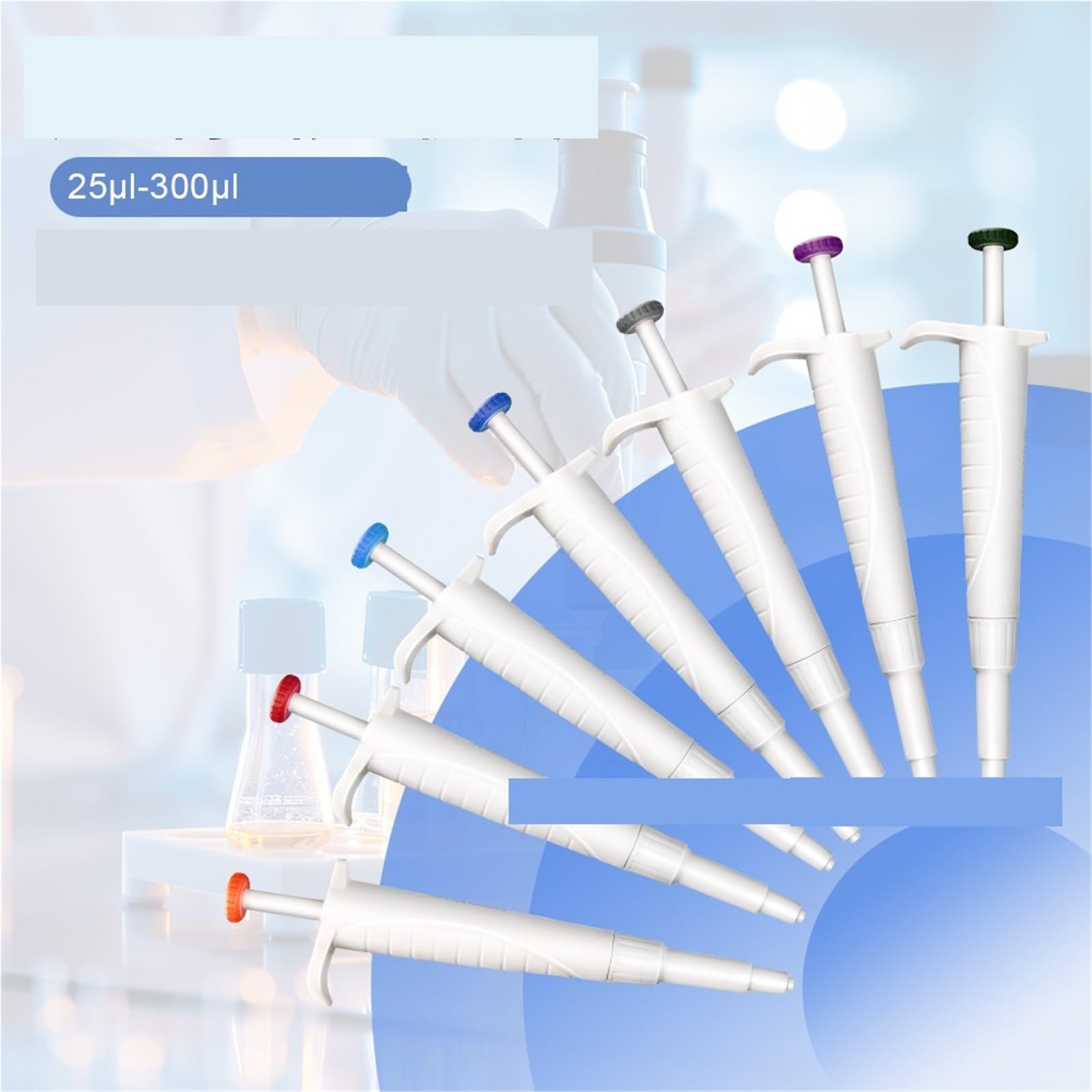 Pipette 5 Stück Labor-Mikroquantifizierungs-Minipipetten, Pipetten, 25 Μl, 50, 75, 80, 100, 200, 300 für Labor(100µl)