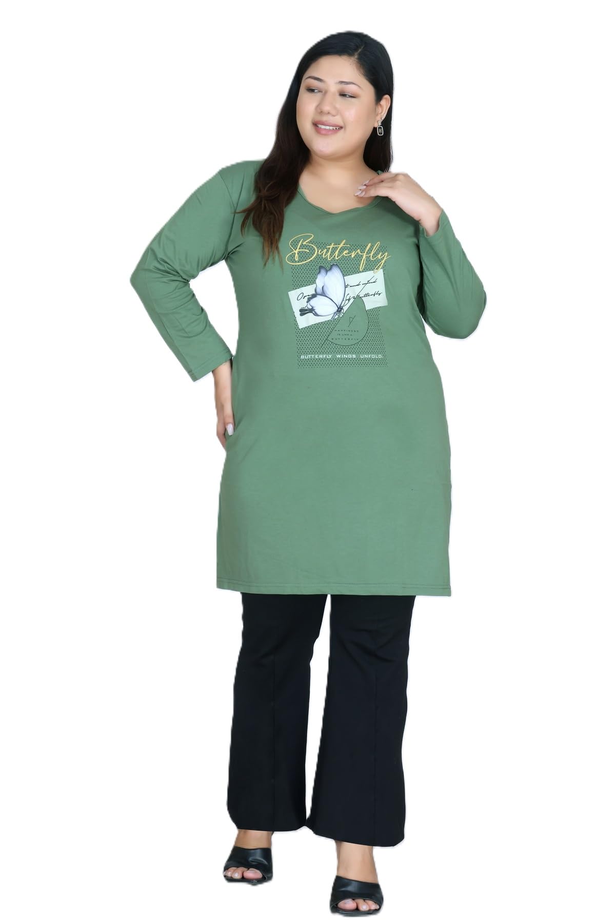 unikites Women's Cotton Plus Size Ragular Fit Full Sleeves Long Top-picture-37