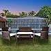Produktbild YOUKE Gartenmöbel Poly Rattan Sitzgruppe Essgruppe Set Sofa-Gartenset Sitzgruppe Sitzgarnitur-4tlg(Braun)