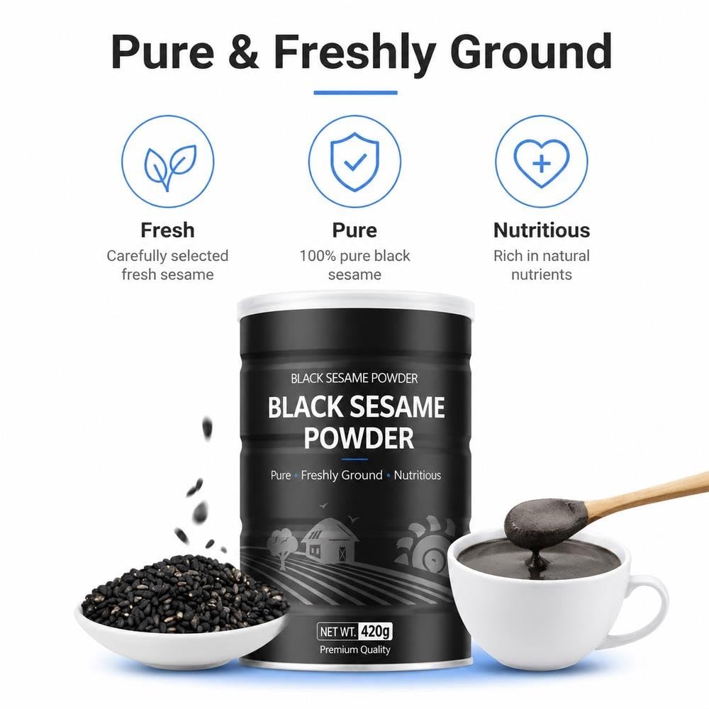 Polvere Di Sesamo Nero 420g Pasta Macinata Fine