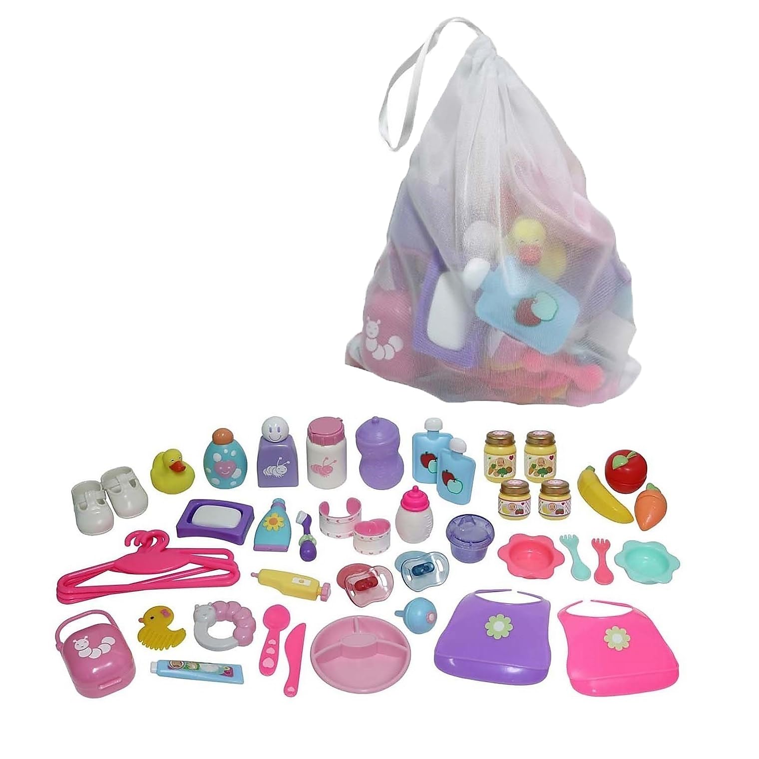 JC ToysBaby Nursery 45 Piece Accessory Bag for Keeps Playtime! | Accessories fit Most Dolls up to 15" | Play Accessories | Ages 2+