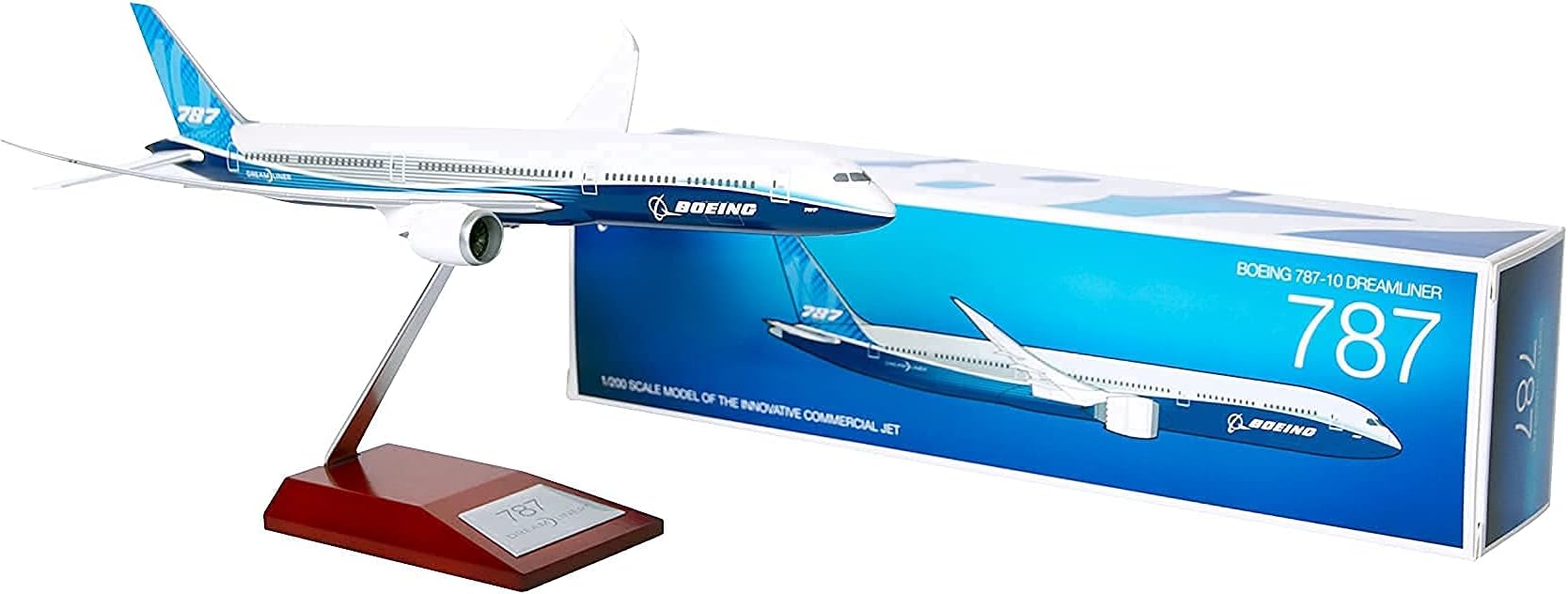 787-10 Dreamliner 1:200 Scale Model Aircraft, ABS Plastic, Silver