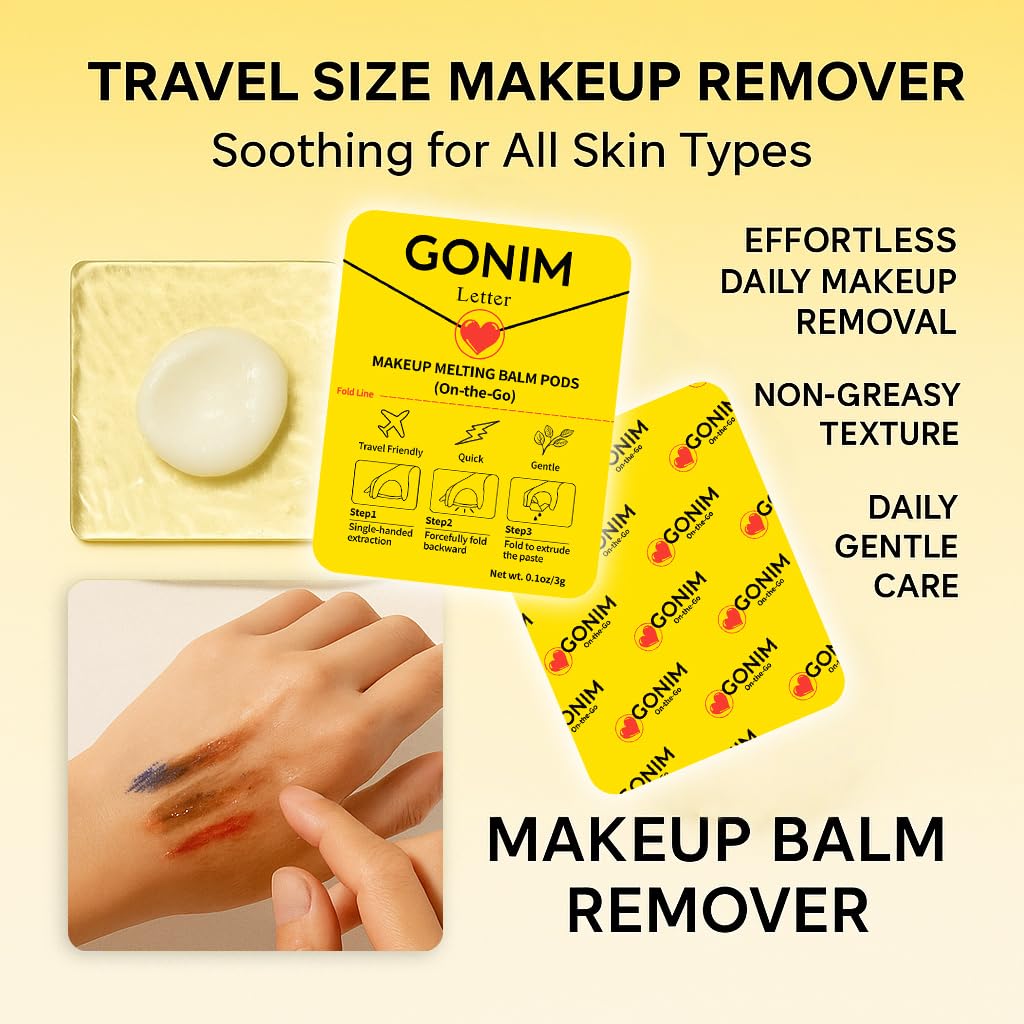 GONIM Cleansing Balm Makeup Remover, Hydrating Facial Cleanser for On-the-Go, Makeup Remover Melting Balm, Travel Size Mini Makeup Cleansing Oil, Travel Essentials for Women, Soothing 3gx15pcs - Image 3