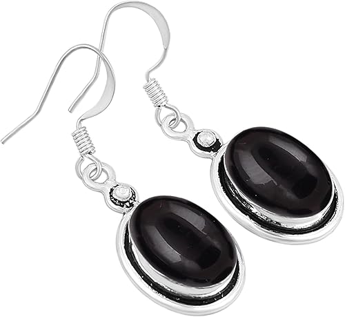 Miniatura 3 de Aretes de piedras preciosas naturales de forma ovalada de 10.56 quilates para mujer, aretes colgantes bohemios hechos a mano, joyería para el día de