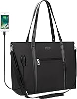 TANTO 17 Inch Laptop Tote Bag for Women - Teacher Business Work Bag with USB Port, 15 Pockets, Compartments & Shoulder Straps