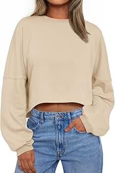 トップス the Virgins cropped sweat Anbenser Womens Cropped Hoodies Long Sleeve Pullover Crop