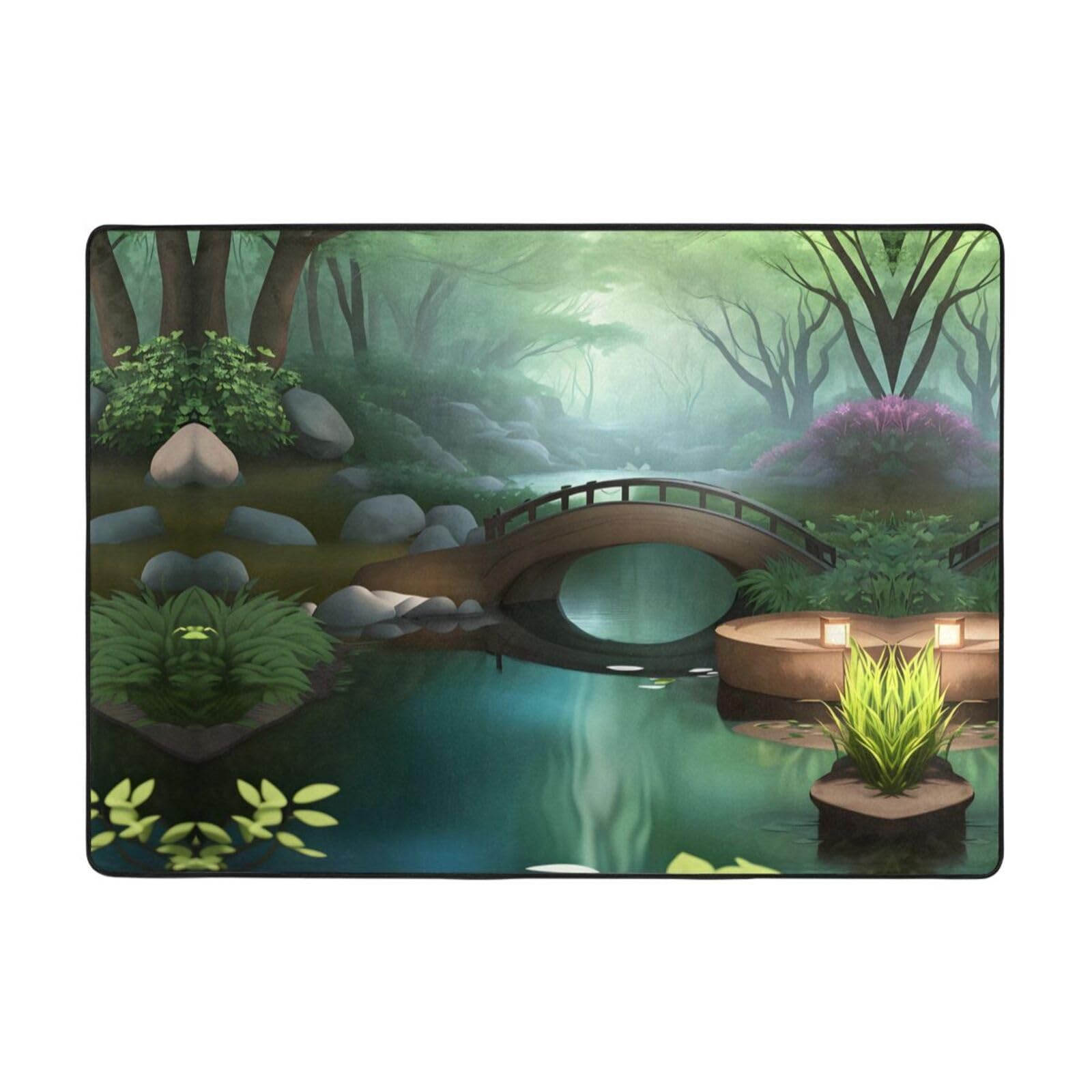 Tapis flanelle grand format Little Bridge in The East impression haute définition