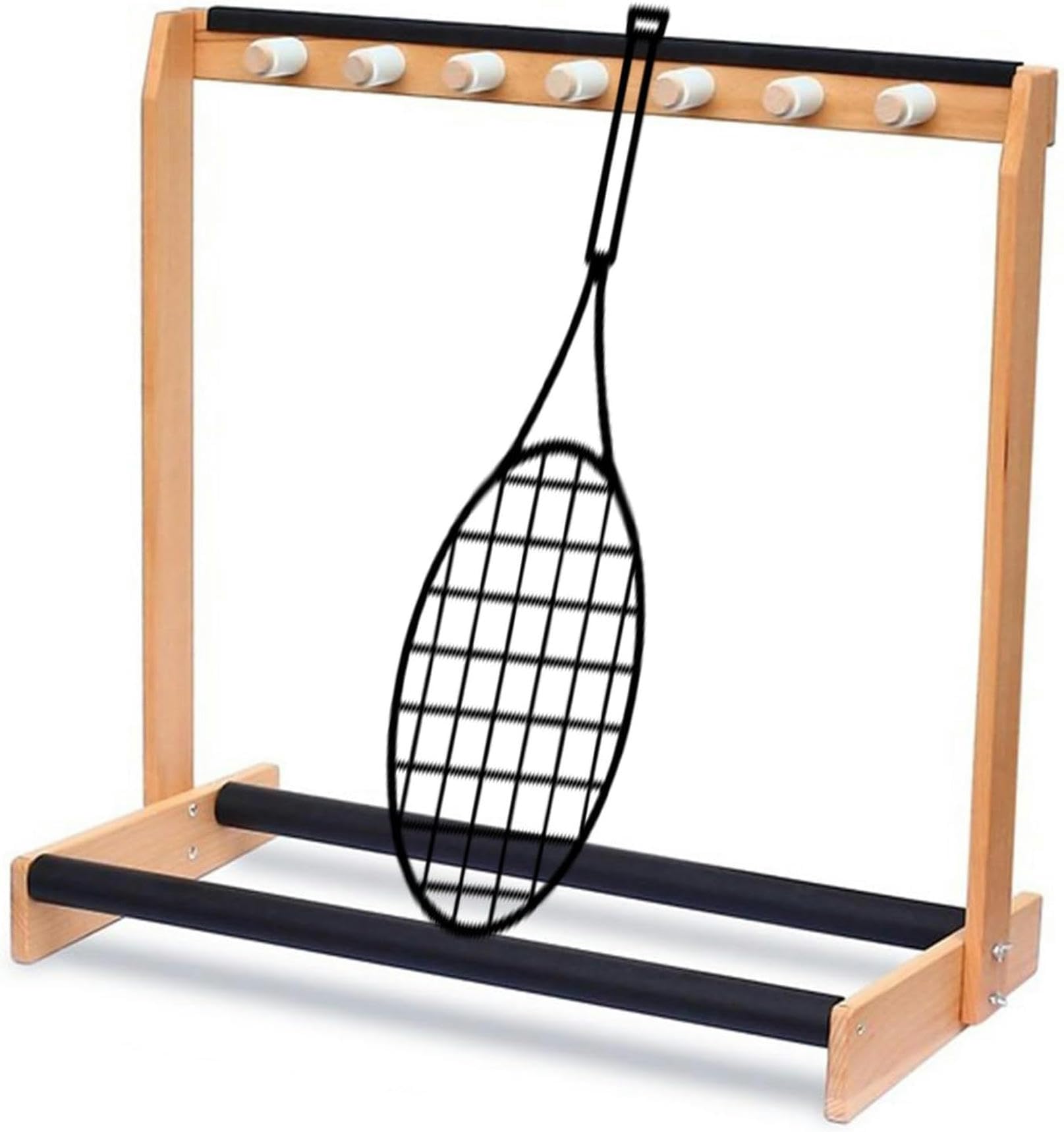 Soporte de suelo de madera de 66 cm para cuidar tus raquetas y guitarras