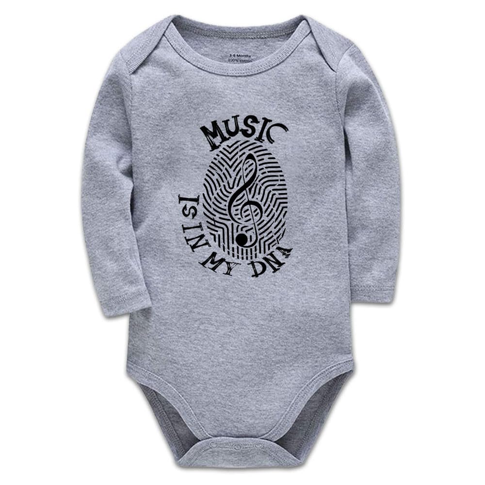Music in My DNA Baby Cute Musician Bodysuit Romper, Music Lover Infant Climbing Bodysuit, Music Baby Clothes 0-3 Months