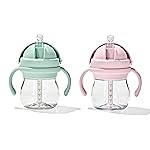 OXO Tot Transitions Straw Cup with Handles 6 oz. - Opal and Blossom - 2 Pack