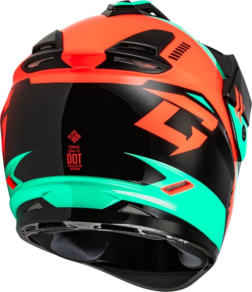 GMAX GM-11S Ronin Snow Helmet (Orange/Grey/Black, X-Large) - FMVSS 218 Approved