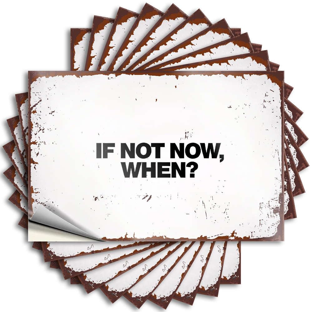 Retro, Sticker Football Bumper If Not Now, When? | Funky Waterproof Vinyl Stickers(8X12CM)