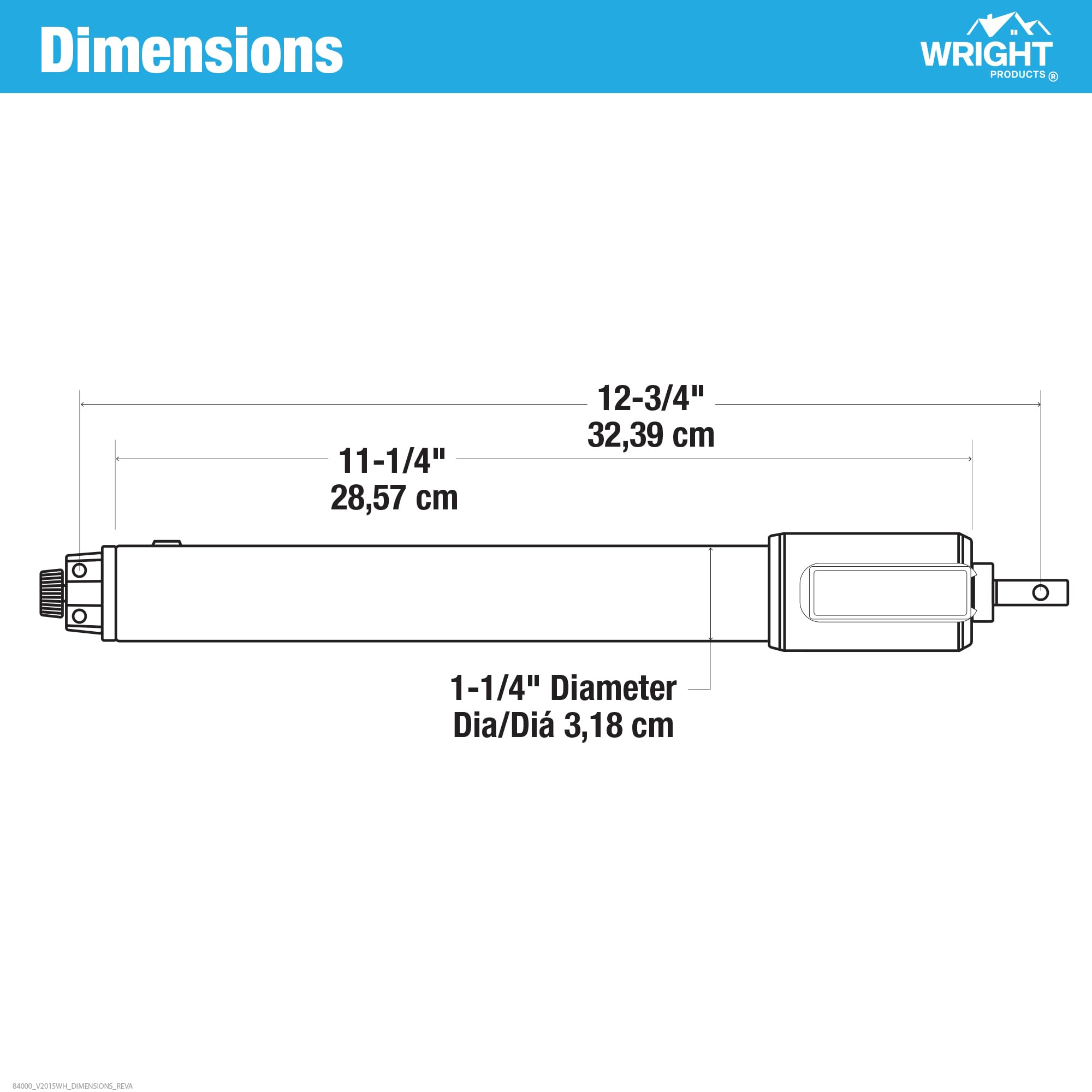 Wright Products Chiudiporta pneumatico standard con EZ-Hold - Velocità di chiusura regolabile, durevole, facile installazione (moderno, bianco)