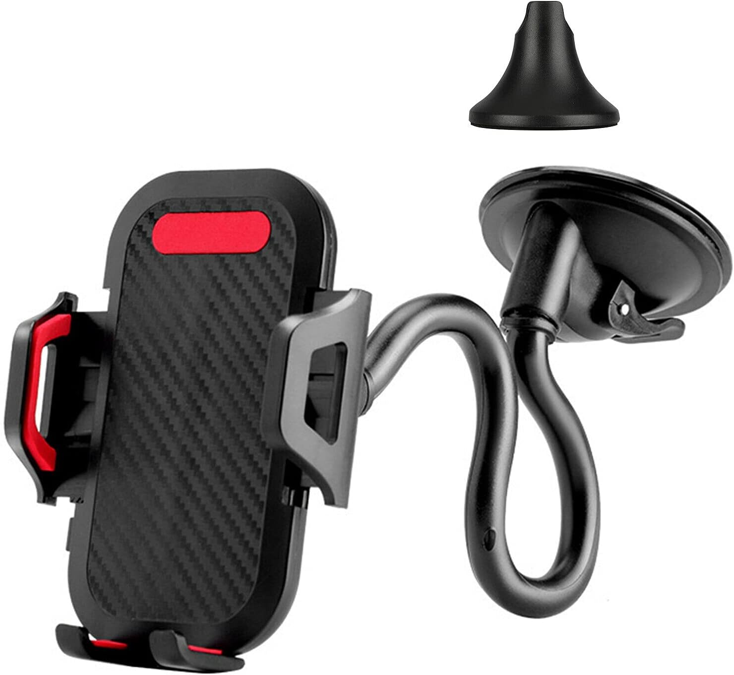 360° Car Windshield Mount Cradle Holder Stand for iPhone Mobile Cell Phone GPS Flexible Gooseneck Long Arm, Strong Suction Stabilizer