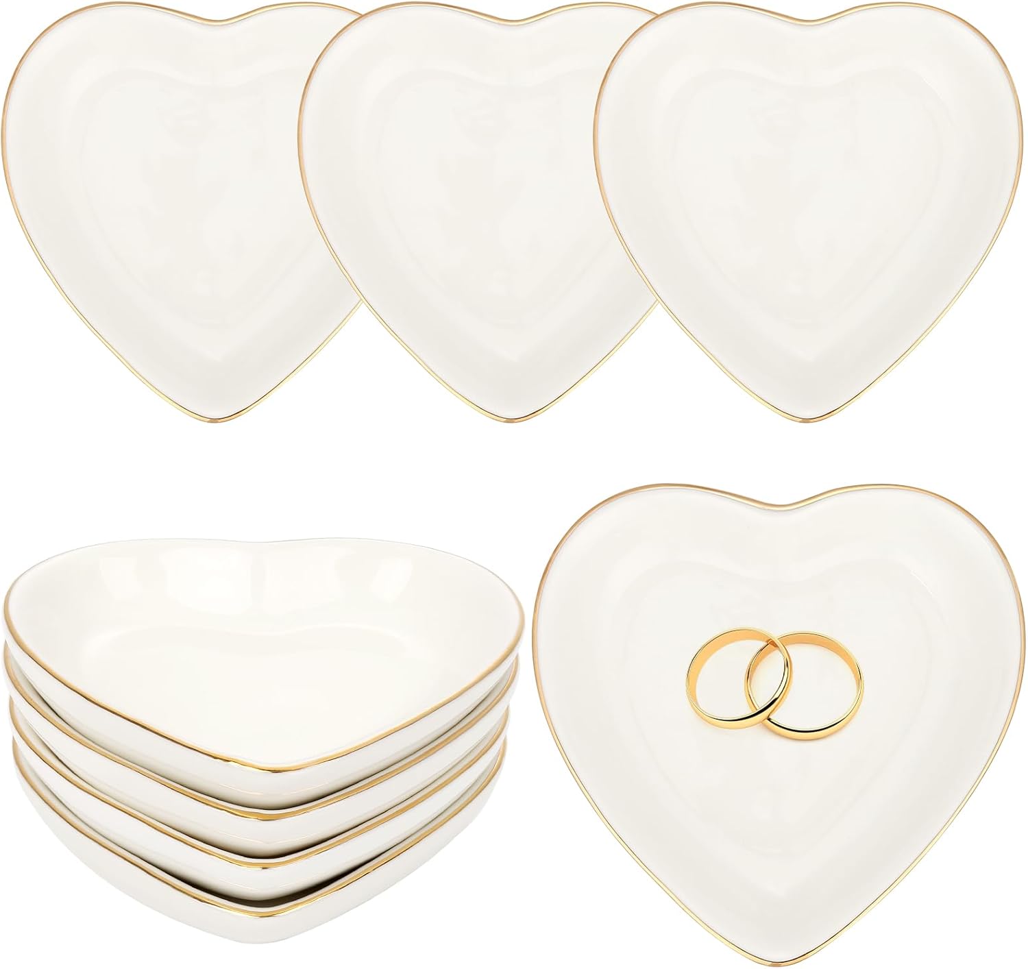 8 Pcs Ceramic Jewelry Tray Irregular Jewelry Dish for Women, Trinket Dish Ring Dish Bulk Decorative Trinket Dishes for Rings Earrings Necklaces, Bracelets Bridal Shower Wedding Birthdays Gifts Women