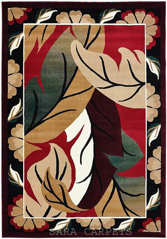 Image of Soft Thick Geometric Acrylic Washable Anti Skid Carpet. for Living Room Bedroom. Hall Size 9 x 12 feet (150X210 Cm) RED D35