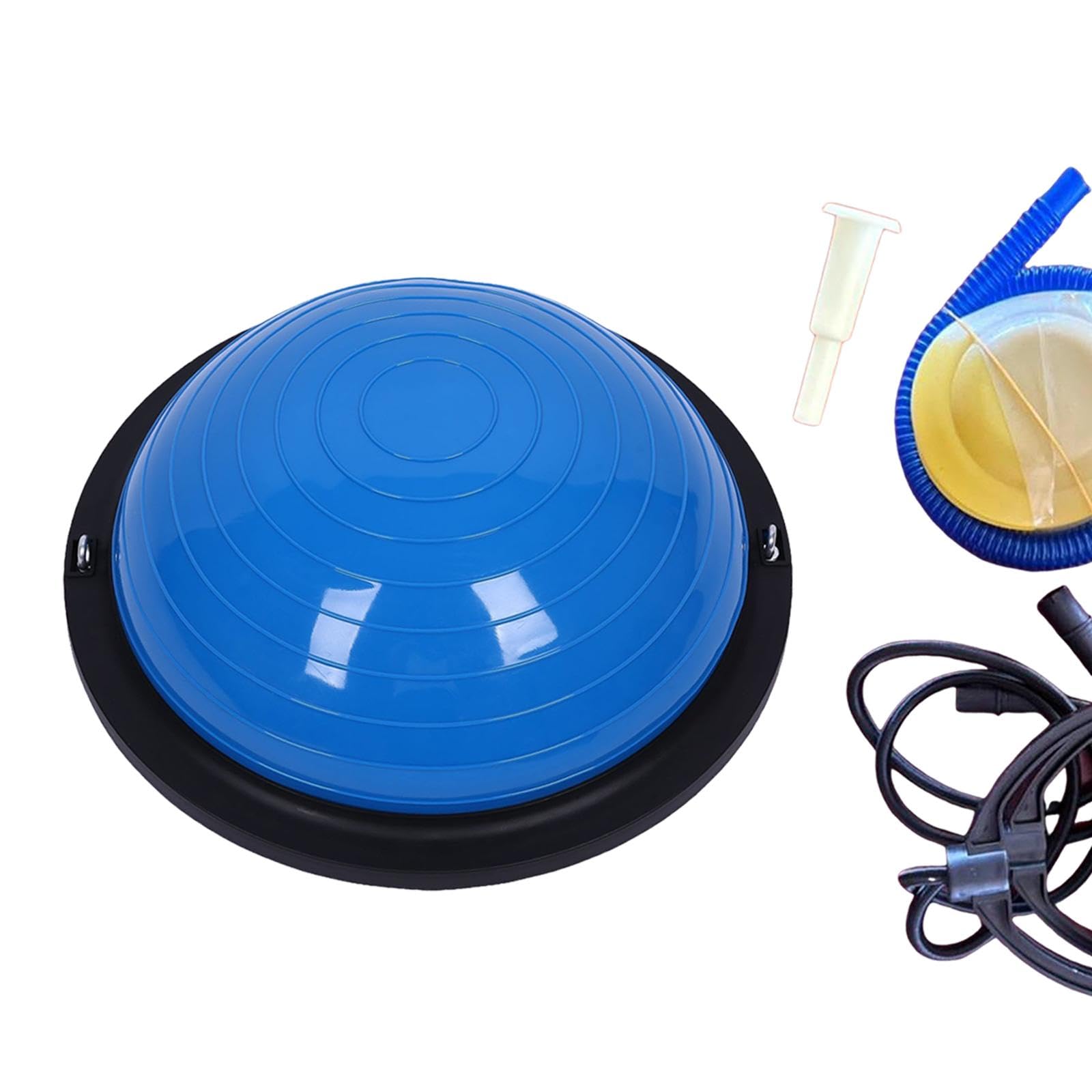 Balance Ball Trainingsgerät Gleichgewicht Halb Ball mit Widerstandsbändern Rutschfestem PVC Material für Training zu Hause Büro Studio, Blau