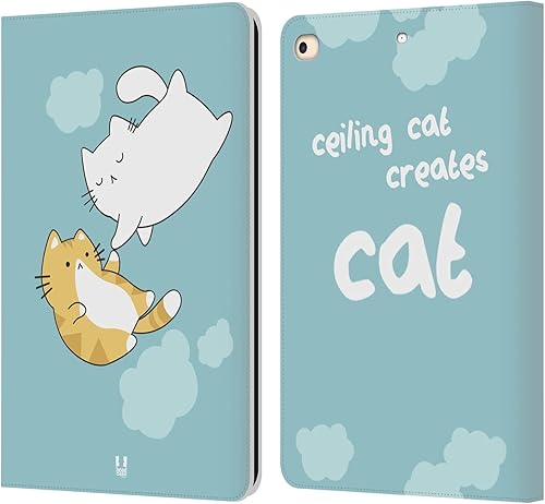 Miniatura 33 de Head Case Designs Ceiling Cat Saves Vanilla Ceiling Cat Vs Basement Cat Leather Wallet Case Compatible with Apple iPad Air 2 (2014) Gato de techo