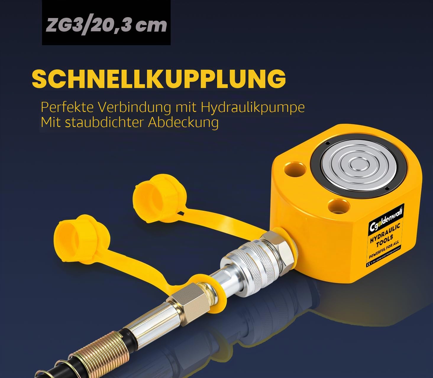 CGOLDENWALL Hydraulikzylinder 20T mit pumpe CP-180 für Gebäude und Brücken | Passt in Enge Räume, Arbeitet in Jeder Position zum Heben-Perfekt für Industrielle Wartungsarbeiten