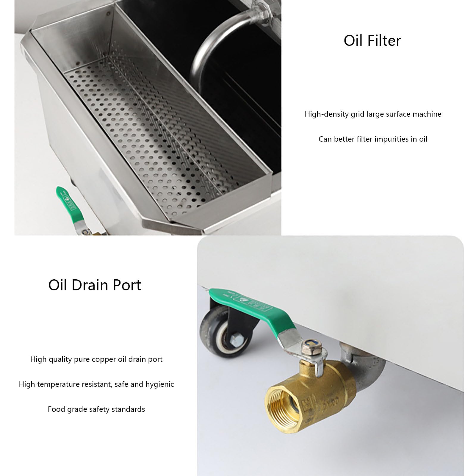 Máquina de Filtrado de Aceite para Freidora Móvil Comercial de 65 L/Camión con Filtro de Aceite, Filtrado de Aceite para Freír con Filtro de 550 W para Restaurantes, Sedimentación por Gravedad