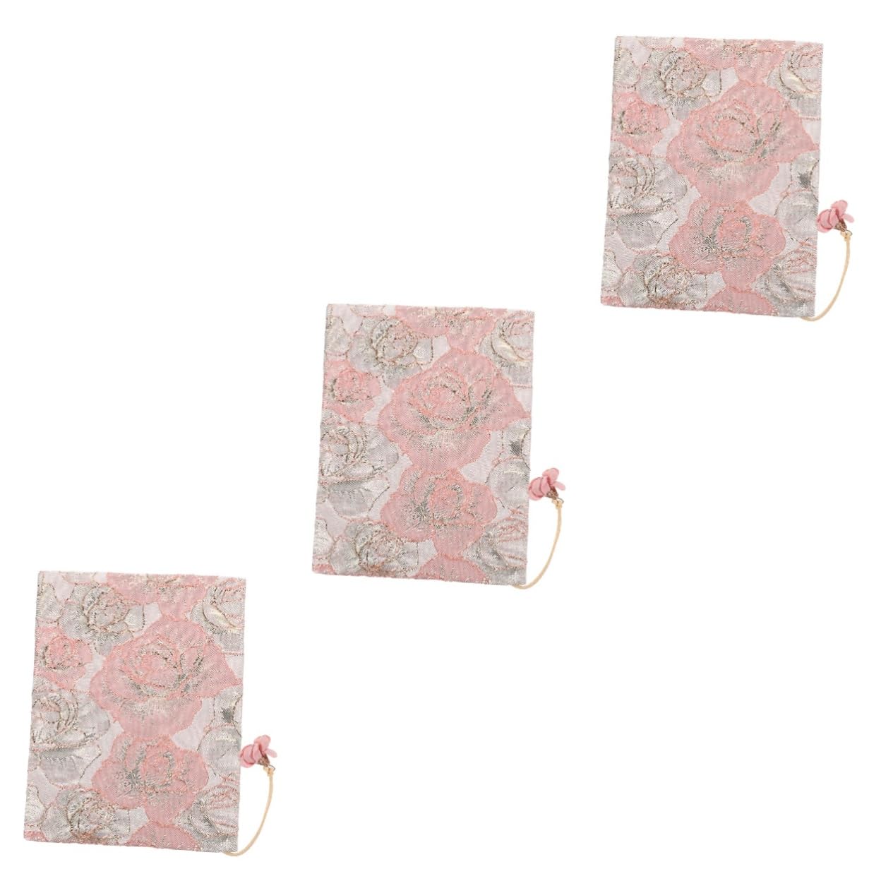 OSALADI 3 Pezzi Copertina del libro in tessuto tela per rilegatura di libri decorazione arredamento protezione coperture organizzatore studentesco copertine di libri riutilizzabili rosa