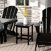 Vista 9 de Costaelm Mesas Laterales Cuadradas para Exteriores, Mesas de Patio Adirondack para Exteriores, Mesa Lateral de Patio de HDPE Resistente a