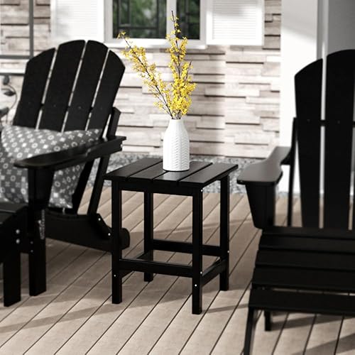 Miniatura 9 de Costaelm Mesas Laterales Cuadradas para Exteriores, Mesas de Patio Adirondack para Exteriores, Mesa Lateral de Patio de HDPE Resistente a