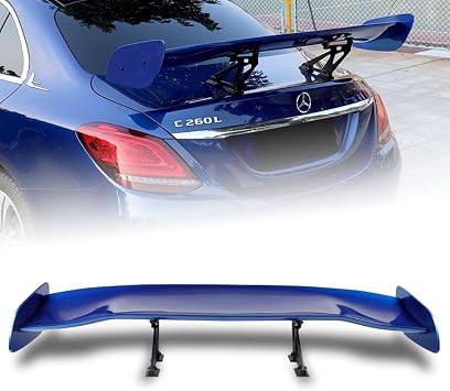 Universal Fit Painted Glossy Blue GT Wing Rear Weatherproof Adjustable Trunk Deck Spoiler with Accessories Kit 57" Length / 8.5" Bracket Height