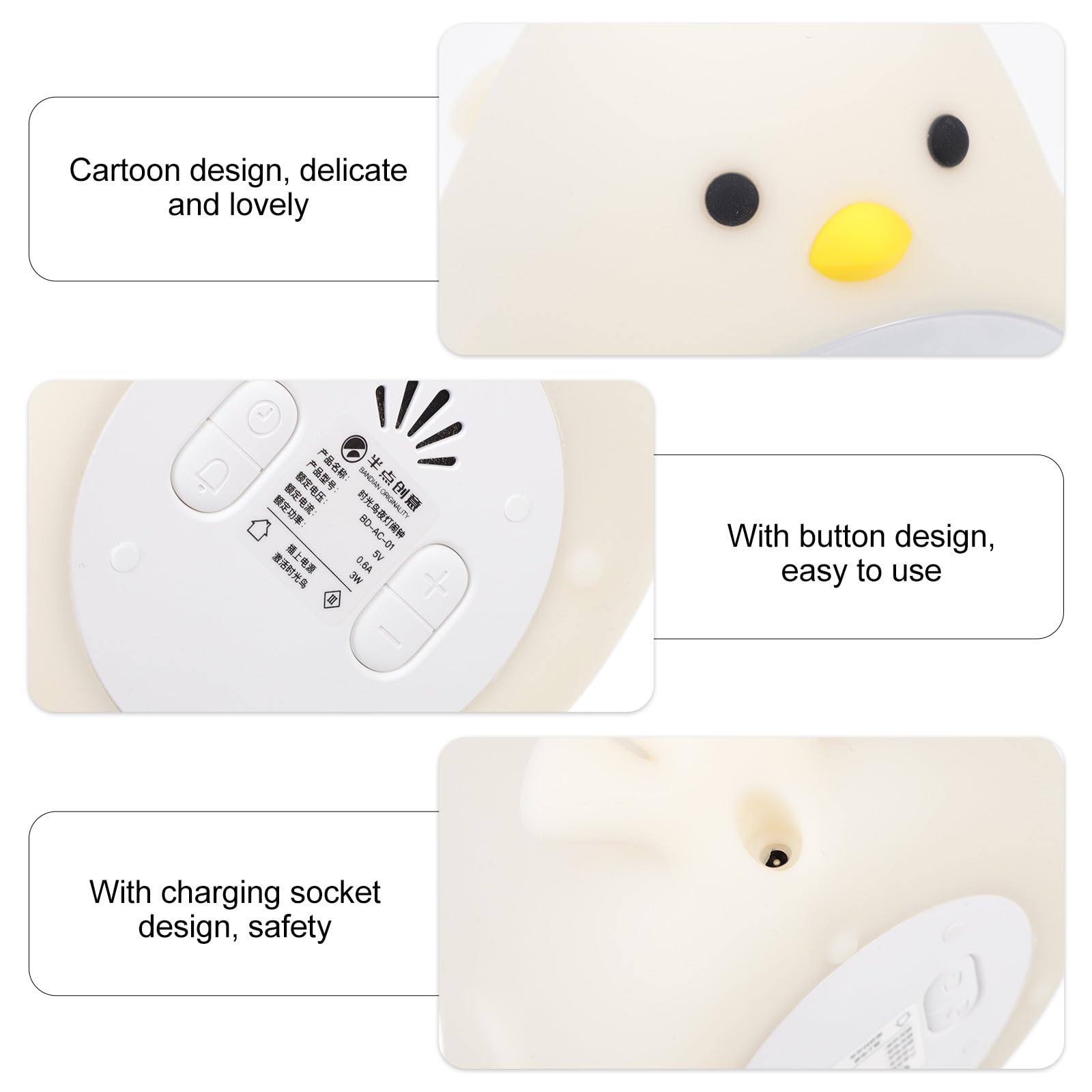 Lámpara de Noche Despertador Inteligente, Diseño Moderno y Simple, Batería de 1200mah, Adecuado para Uso en Escritorio y Hogar