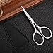 HITOPTY Small Precision Scissors, 3.5inch Stainless Steel Multi-Purpose Vintage Beauty Grooming Kit for Facial Hair, Eyebrow, Eyelash, Beard, Moustache with PU Sheath