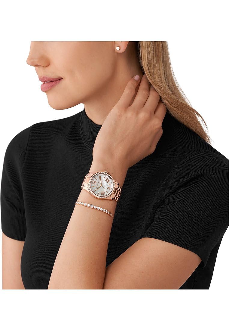 Michael Kors Lexington Watch für Damen, 38 mm Quarz-Dreizeigerwerk mit Edelstahl- oder Lederarmband