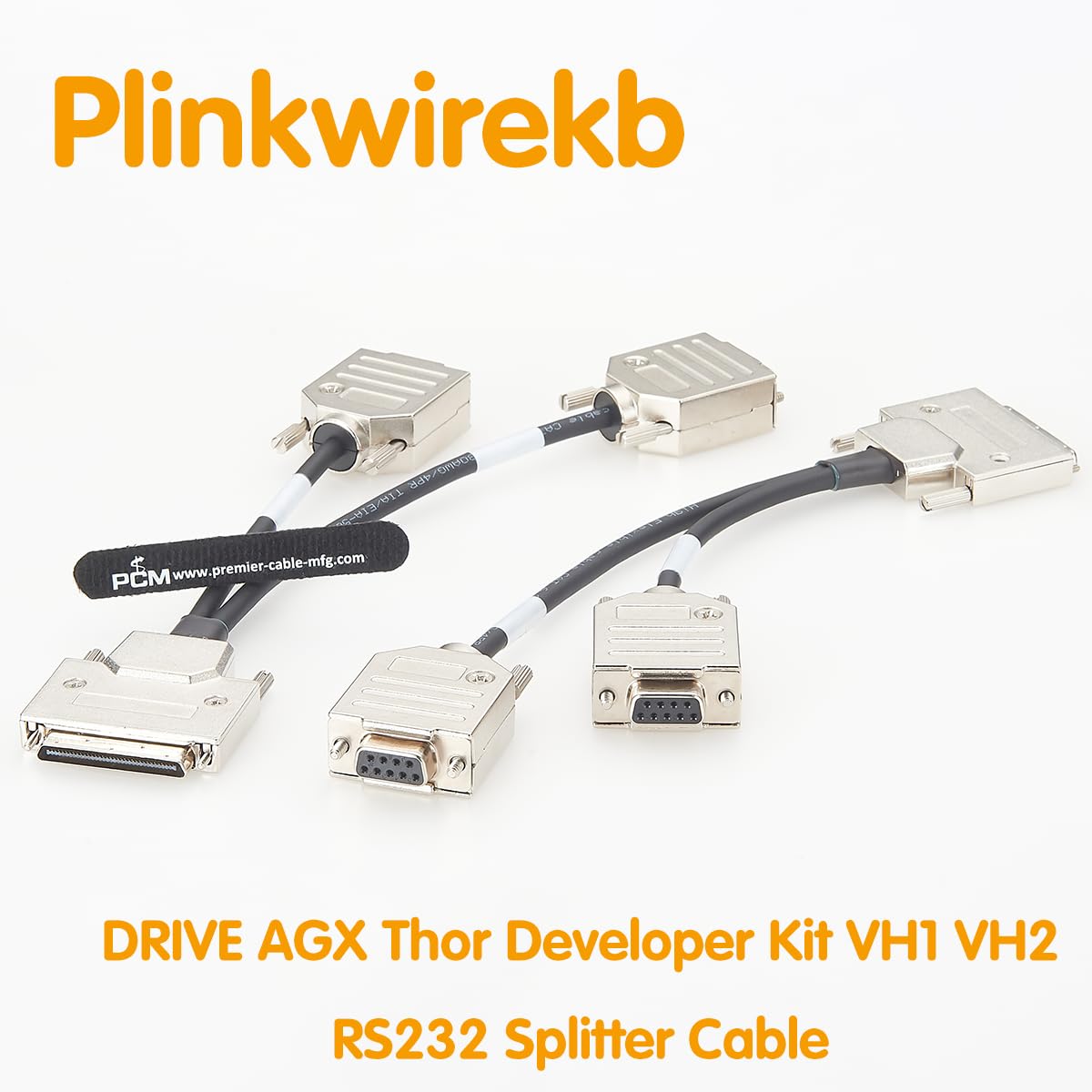 VHDCI Câble répartiteur 68 broches vers double DB9 femelle RS232 pour port de harnais de véhicule NVIDIA DRIVE AGX Thor VH1 VH2 Déboguage série pour conduite autonome 0,15 m