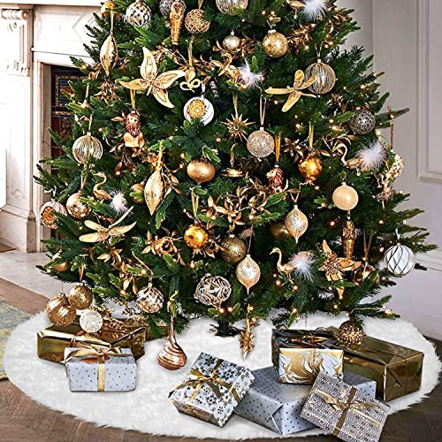 image for Hommtina Christmas Tree Skirt 48 Inches White Tree Skirt,Christmas Tre