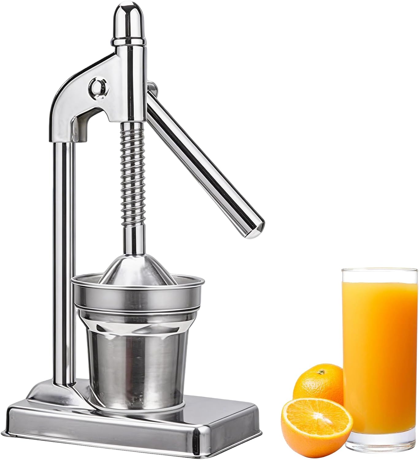 BRGD Wyciskarka do cytrusów ze stali nierdzewnej, ręczna wyciskarka do cytrusów, chromowany avec ergonomiczny uchwyt do pomarańczy, cytryn, granatów