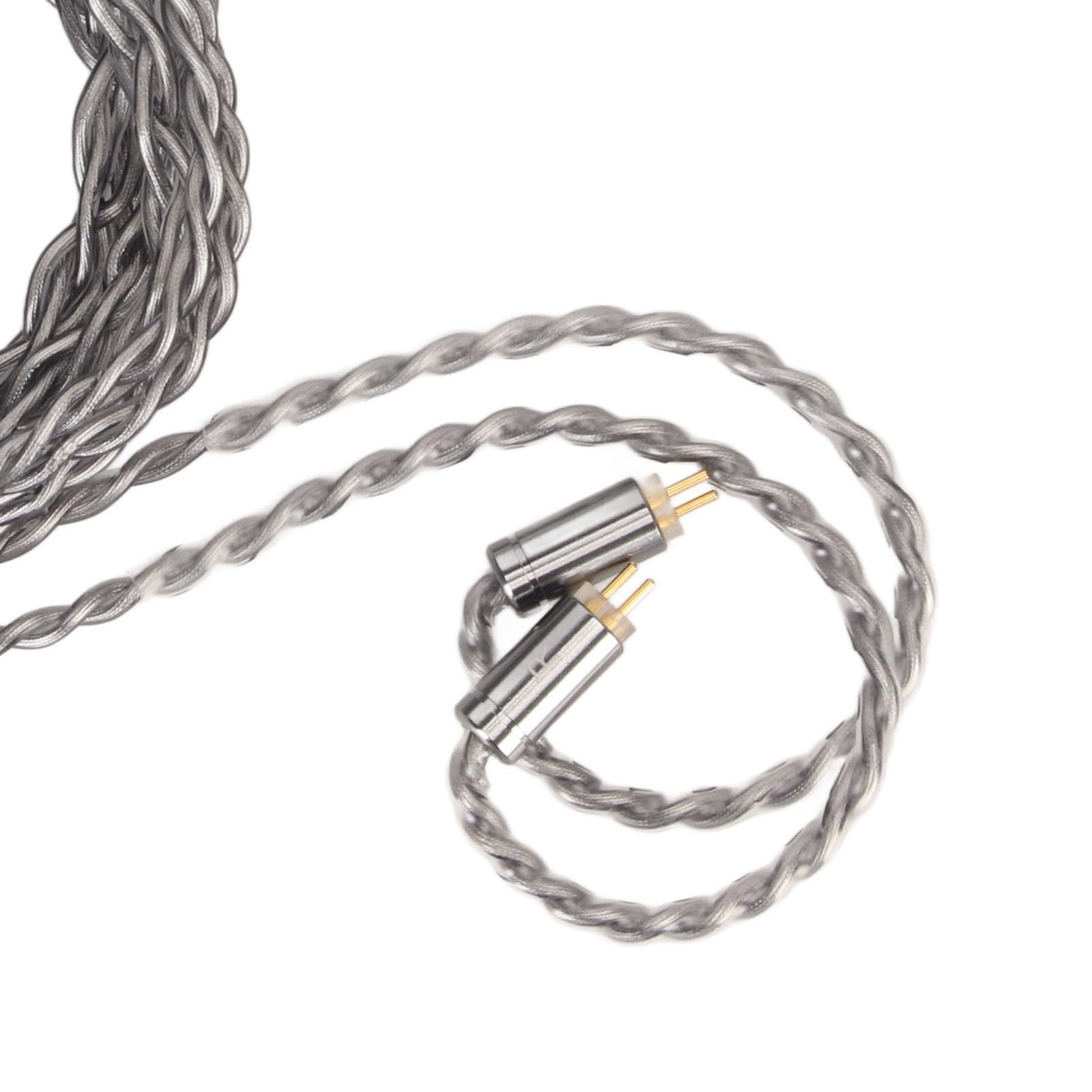 Câble D'écouteurs en Cuivre plaqué Argent Fait à la Main, Son Clair pour BQEYZ Rime, Câble en Cuivre Monocristallin à 2 Broches de 0,78 Mm, 3,94 Pieds pour Audiophiles (4,4 mm)