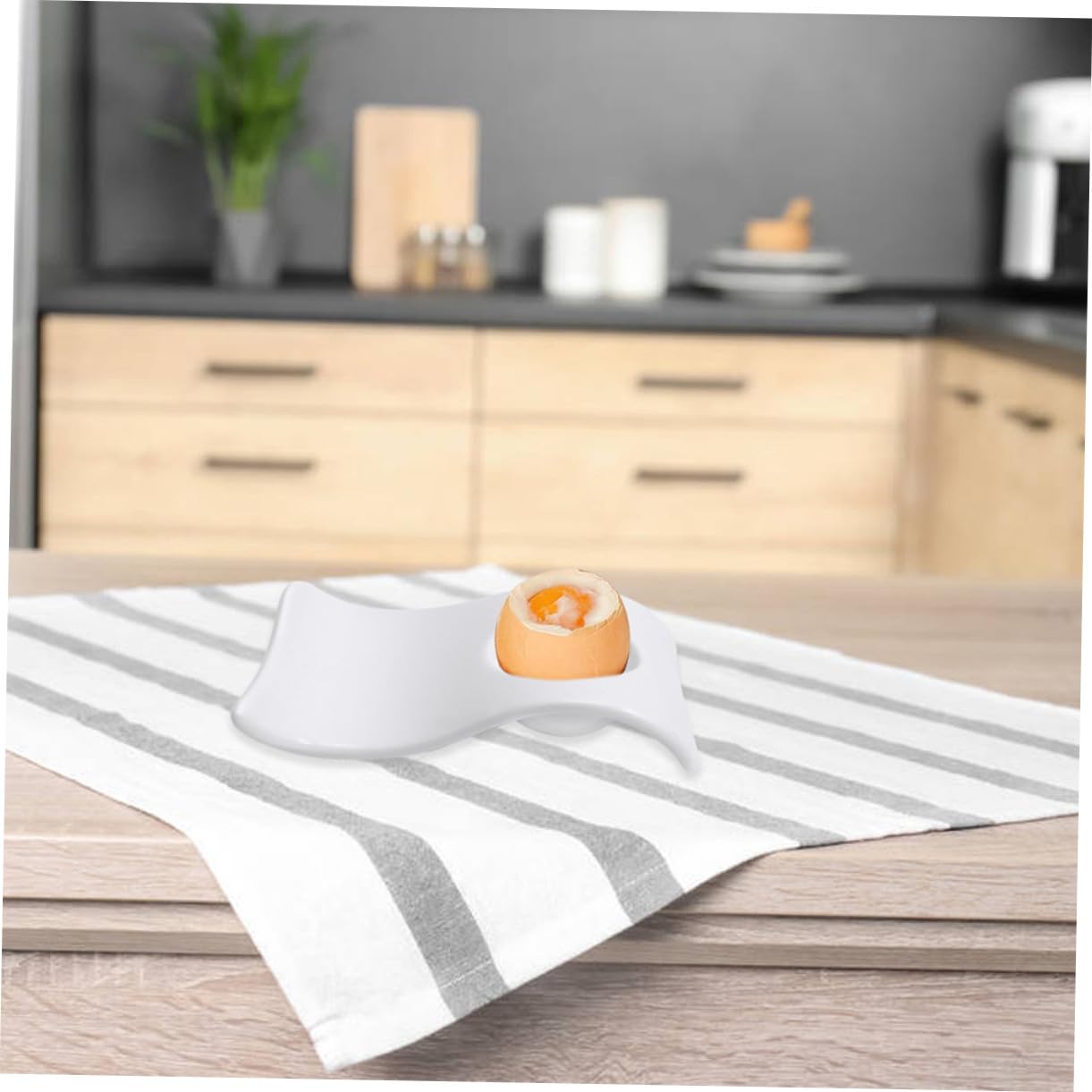 Gatuida 6 Coquetiers en Céramique Blancs Pratiques et Élégants, Faciles à Nettoyer, Petit-déjeuner Présentation Moderne des Œufs