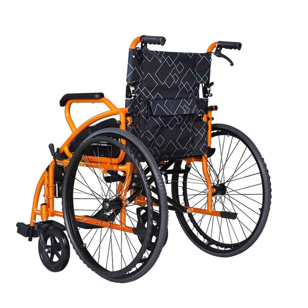 Silla de Ruedas Manual Ligera Y Plegable de 24 Pulgadas de Ancho, Silla de Ruedas, Silla Portátil de Viaje de Aluminio Plegable Y Ligera