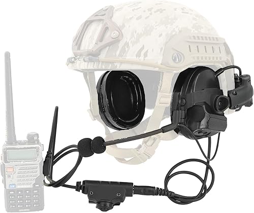 HEARFALCOM Auriculares tácticos COMAT III Casco táctico Adaptador de riel ARC versión no militar Enfriamiento de ruido Auriculares de disparo con V2