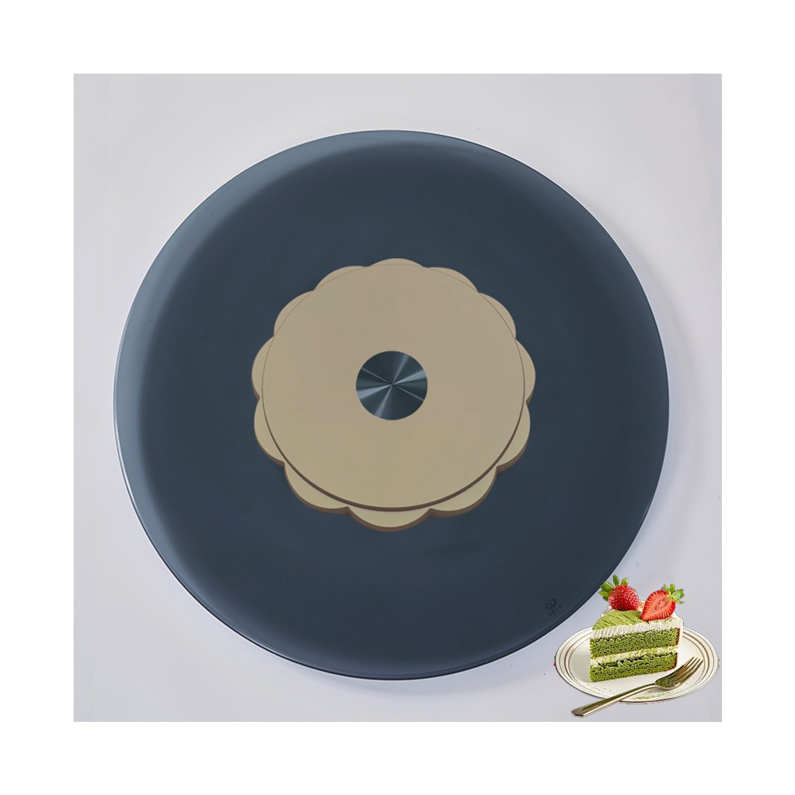 Plato Giratorio para Servir Plato Giratorio De Vidrio Templado De Mesa Giratorio Redondo Cocina Y Servir con Giro Suave Silencioso(Gray,108cm/42.5in)
