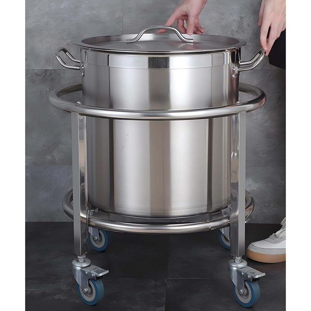 Carrello portavaso in acciaio inox resistente, con 4 ruote, ideale per mense e ristoranti (40 x 51 cm)