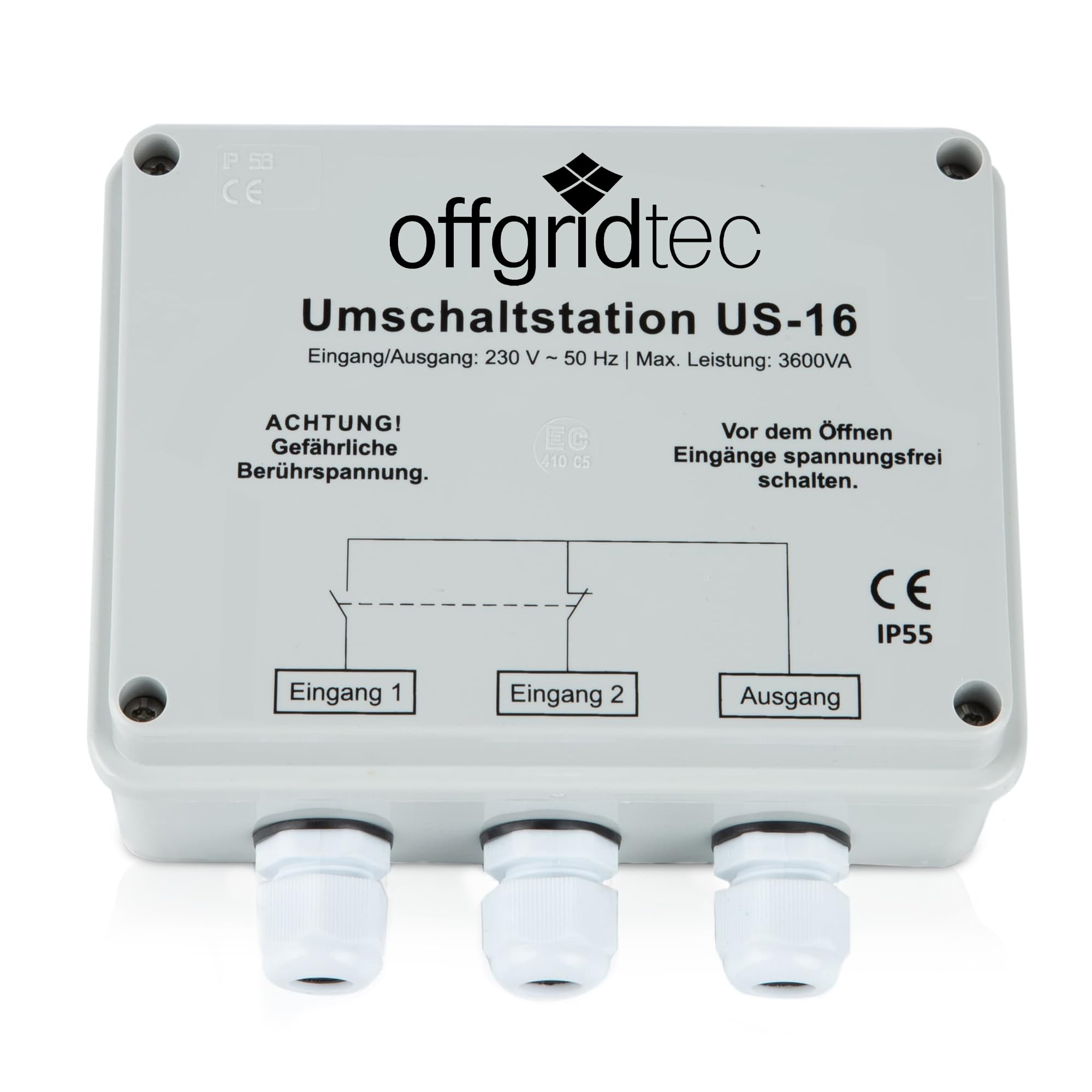 Offgridtec Umschaltstation für Netzvorrangschaltung USV Betrieb US-16 230V 16A 3600W