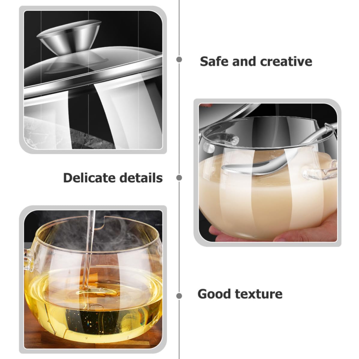TOYANDONA Barattolo per Conservazione di Strutto in Vetro e Acciaio Inossidabile da 800ml con Cucchiaio, Contenitore Ermetico Portatile per Olio e Latte in Polvere, Design Semplice e Unico