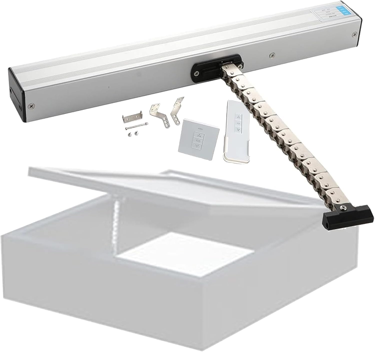 Automatic Window Opener, Smart Sunroof Controller, Stroke 300mm-1000mm, with Wall Switch and Remote Control, for Roof Vent and Skylight Window Greenhouse,1000mm