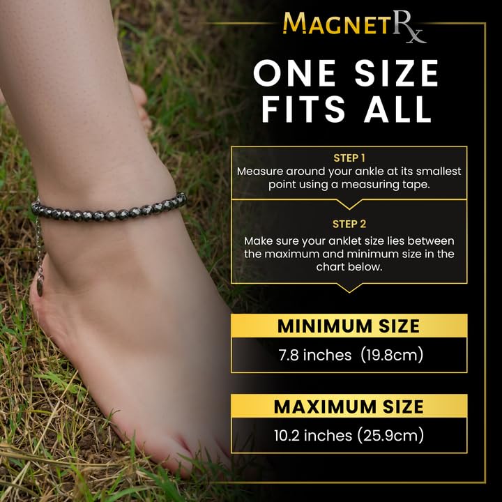 Image of MagnetRX Womens Magnetic Ankle Bracelet - Ultra Strength Magnetic Anklets with 34 Magnets - Titanium Ankle Bracelets for Women