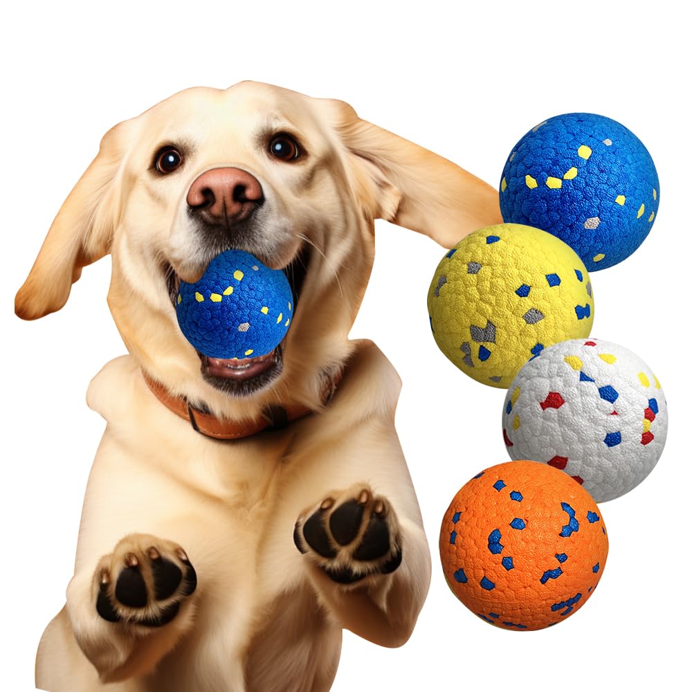 Dog Balls Dog Tennis Balls for Aggressive Chewers Indestructible Bouncy Floating Teething Chew Toys for Dogs to Fetch