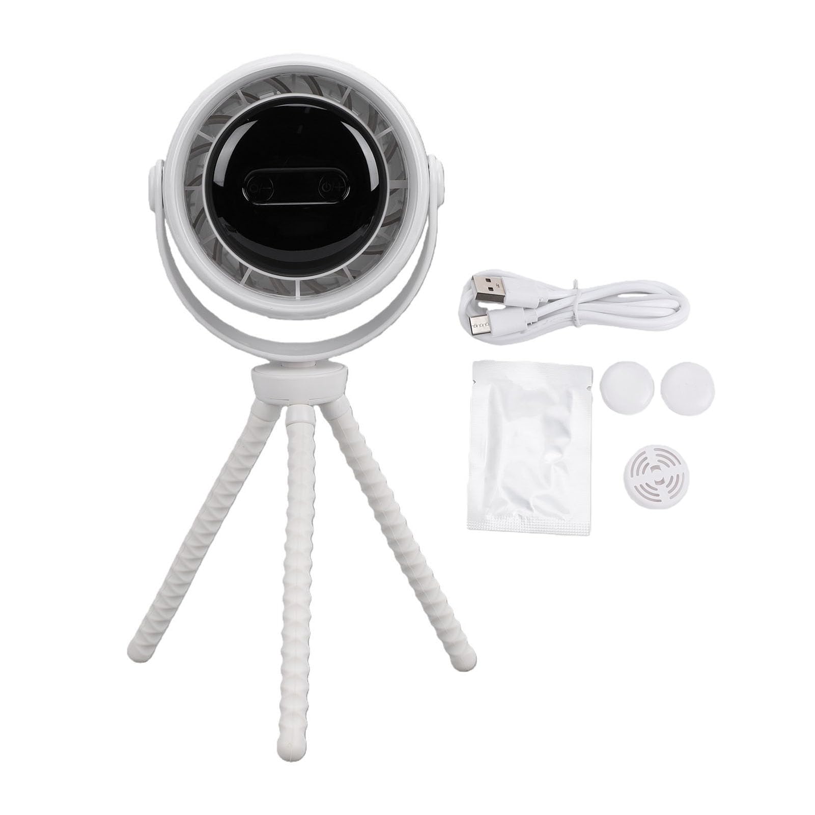 Mini Ventilateur pour Poussette, 3 Vitesses, Design fermé et Silencieux, Idéal pour le Confort de bébé en Déplacement, Blanc