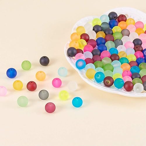 Miniatura 8 de Kissity - Cuentas de cristal de imitación de jade de 0.315 pulgadas, pintadas y horneadas, cuentas para fabricarse joyas, 8mm