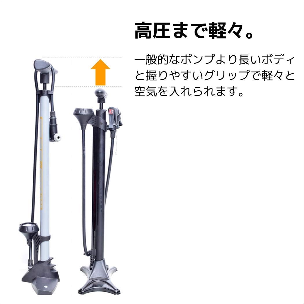 SERFAS(サーファス) 自転車 高圧空気入れ エアフロアポンプ 仏式/米式/英式バルブアダプター エアゲージ ロードバイク MTB TCPG ロングストローク