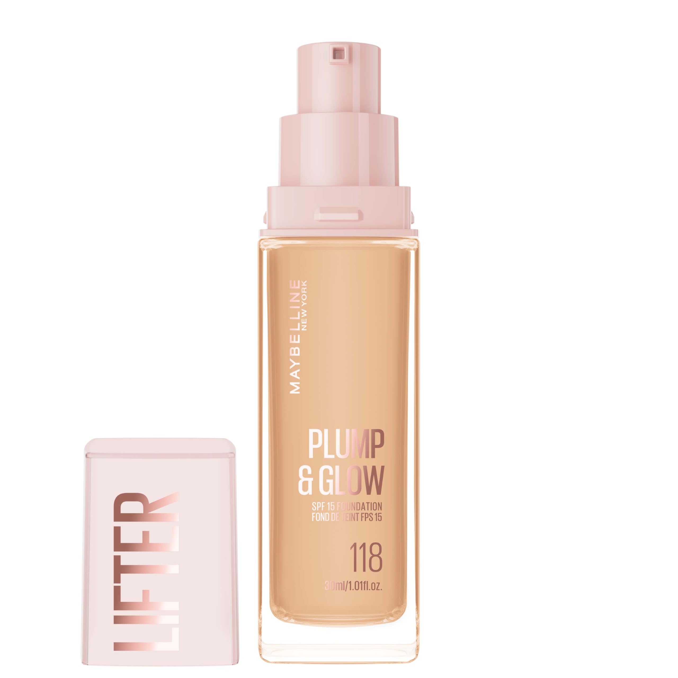 Maybelline New York Lifter Plump&Glow, podkład rozświetlający 118