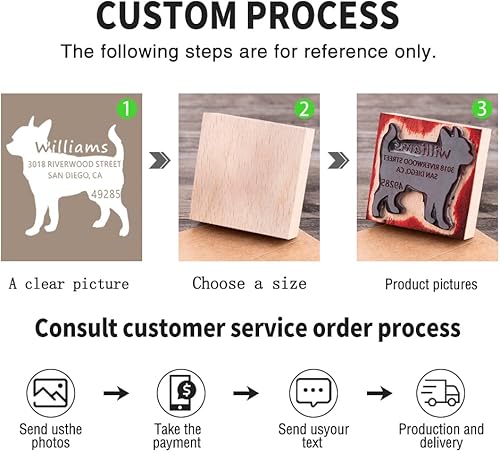 Miniatura 6 de Sellos personalizados para varias ocasiones, sellos de goma de madera en varios tamaños (sello-2)